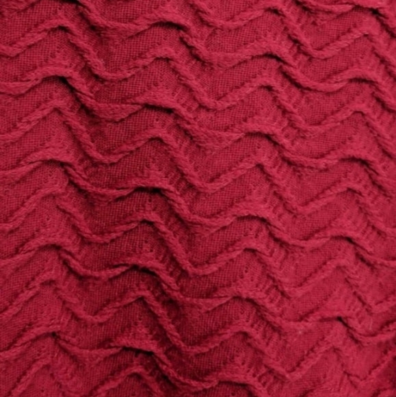 Gerry Weber XL Wave 3/4 Sleeve Tee Shirt blouse‎ top red wavy texture Career EUC - Picture 5 of 5